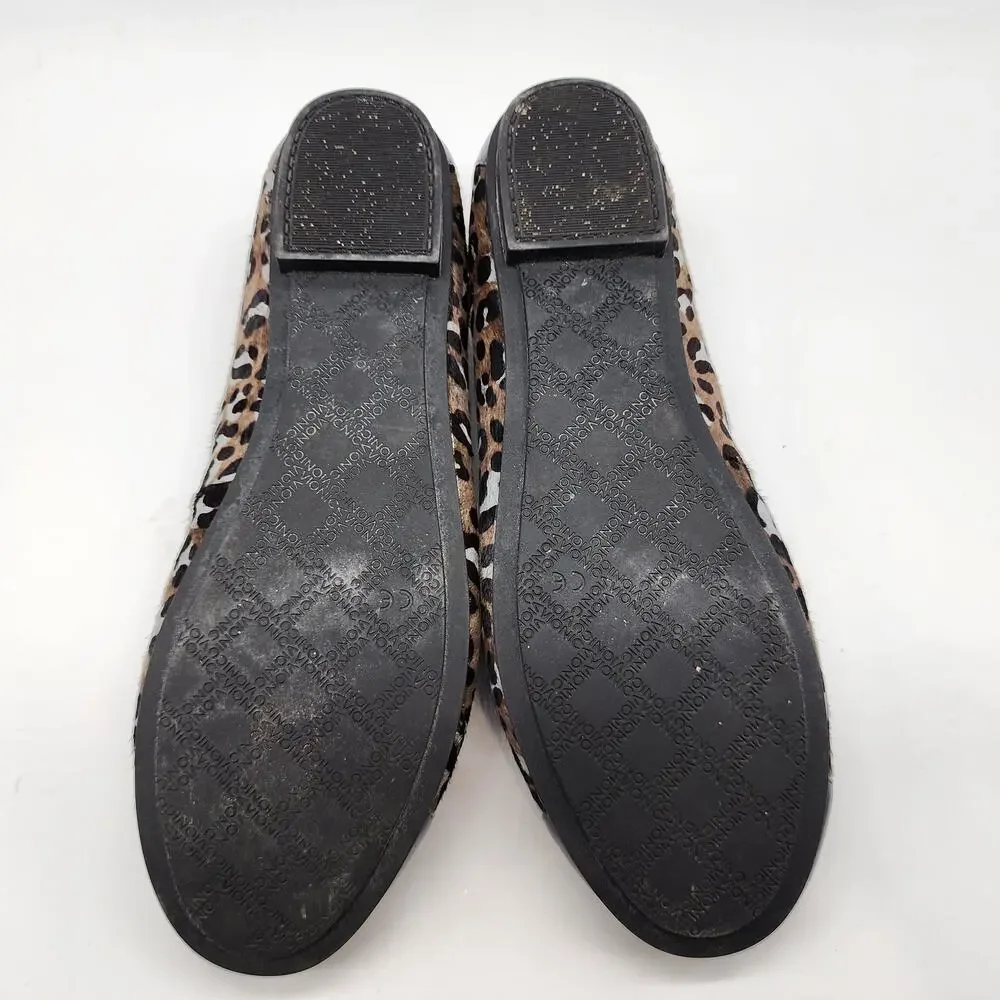 Vionic Minna Leopard Print Cap Toe Ballet Flats Women's 9.5 Arch Support Comfort